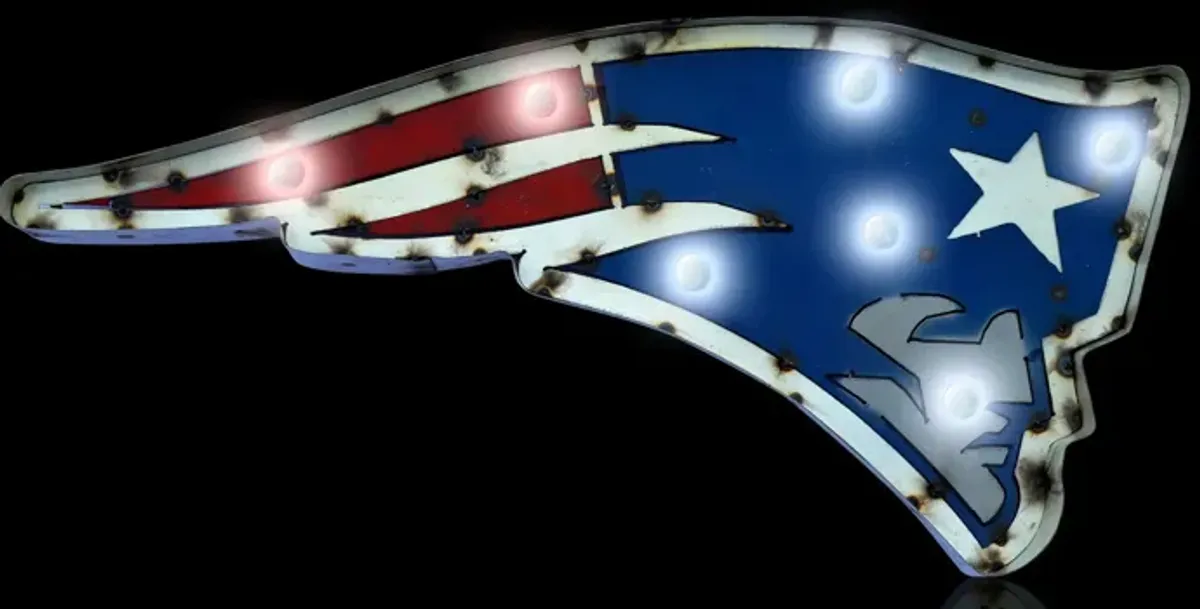 NFL Logo Lighted Recycled Metal Sign