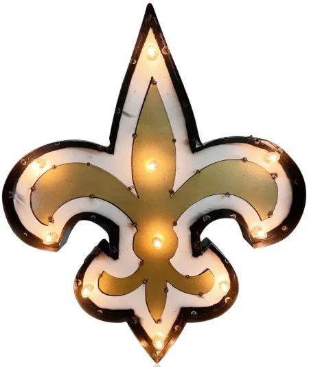 NFL Logo Lighted Recycled Metal Sign in New Orleans Saints by Imperial International