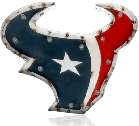 NFL Logo Lighted Recycled Metal Sign in Houston Texans by Imperial International