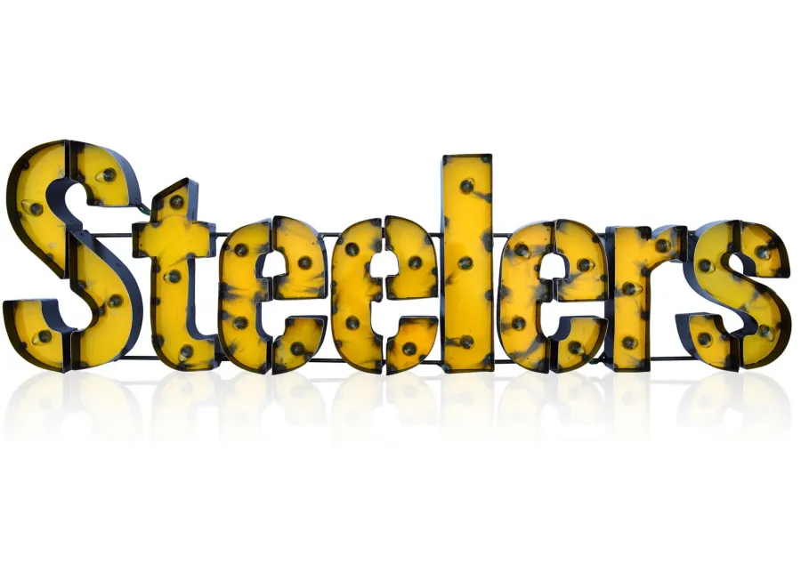 NFL Lighted Recycled Metal Sign in Pittsburg Steelers by Imperial International