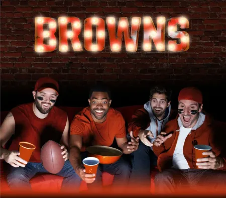 NFL Lighted Recycled Metal Sign in Cleveland Browns by Imperial International