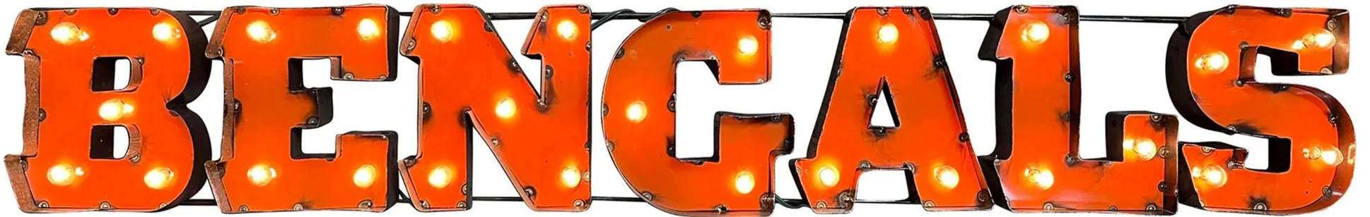 NFL Lighted Recycled Metal Sign in Cincinnati Bengals by Imperial International
