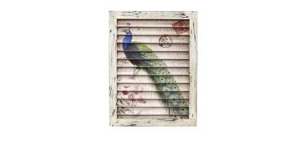 Peacock Window Shutter Wall Decor