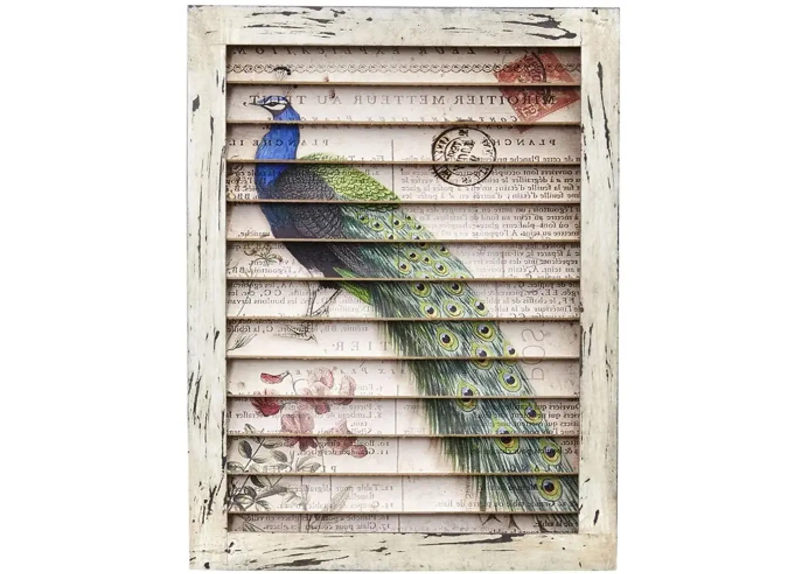 Peacock Window Shutter Wall Décor