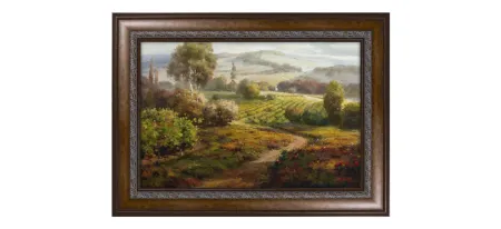 Path to Vineyard Framed Canvas Wall Art in Multicolor by Prestige Arts /Ati Indust