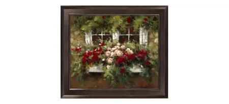 Flowers on Window Framed Canvas Wall Art in Multicolor by Prestige Arts /Ati Indust