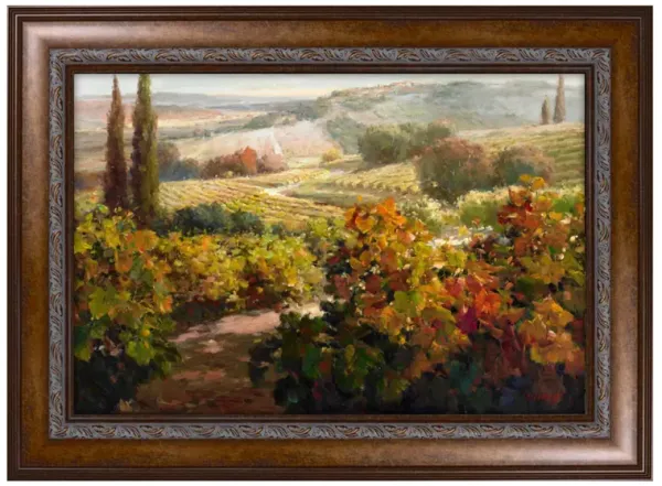 Tuscany Field Framed Canvas Wall Art