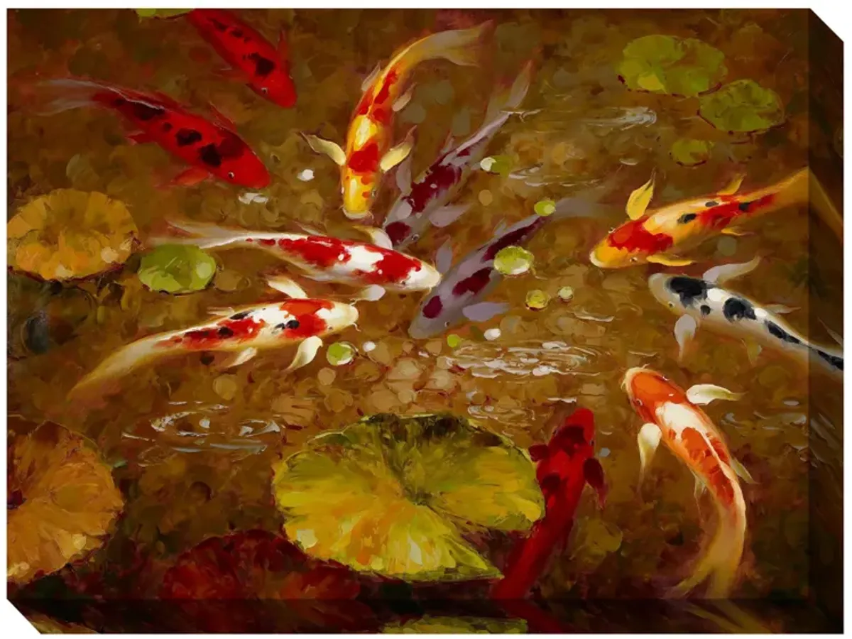 Koi Fish Gallery-Wrapped Canvas Wall Art in Multicolor by Prestige Arts /Ati Indust