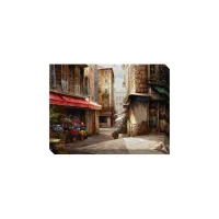 Passing the Flower Market Gallery-Wrapped Canvas Wall Art in Multicolor by Prestige Arts /Ati Indust