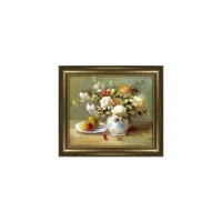 Flowers and Fruits Framed Canvas Wall Art in Multicolor by Prestige Arts /Ati Indust