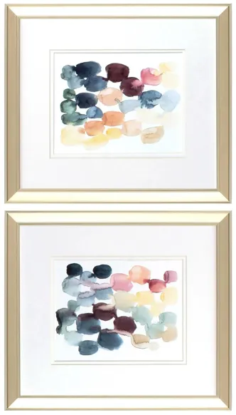 Desert Stones Wall Art S/2 in Multicolor, Blue, Green, Pink Yellow by Propac Images