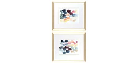 Desert Stones Wall Art S/2 in Multicolor, Blue, Green, Pink Yellow by Propac Images