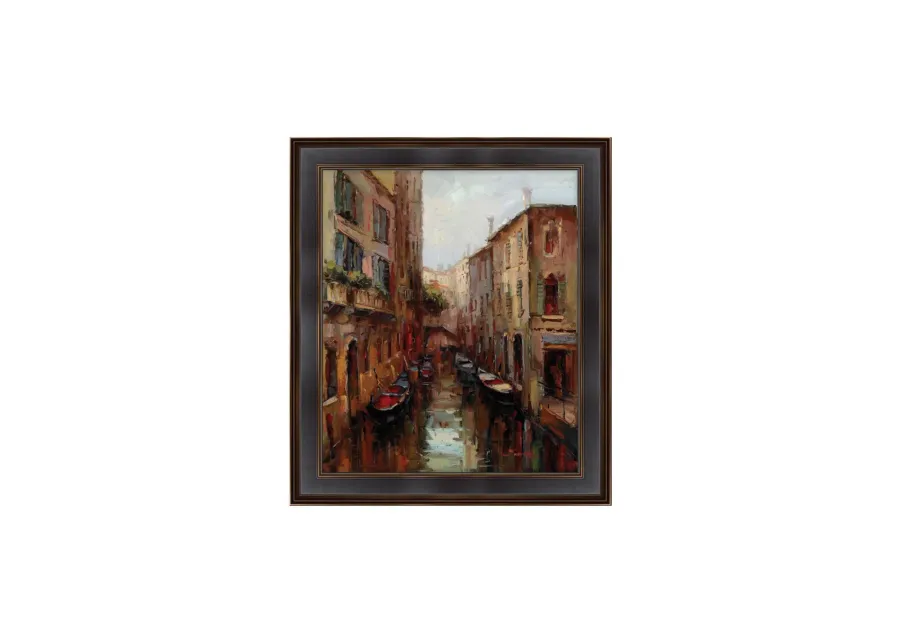 Venice Waterway 1 Framed Canvas Wall Art in Multicolor by Prestige Arts /Ati Indust