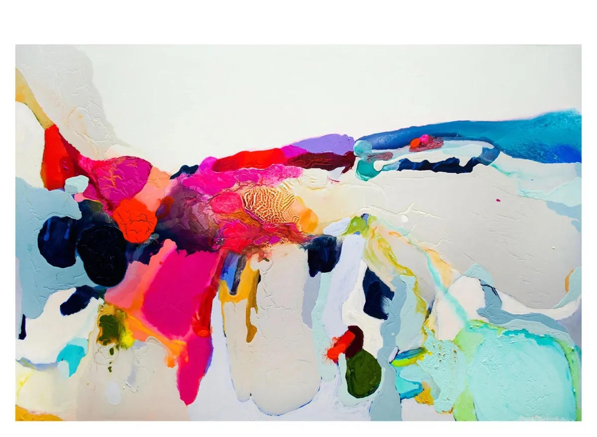 Reach in out by Claire Desjardins in White;Red;Orange;Yellow;Green;Blue;Purple;Pink;Gray by Giant Art