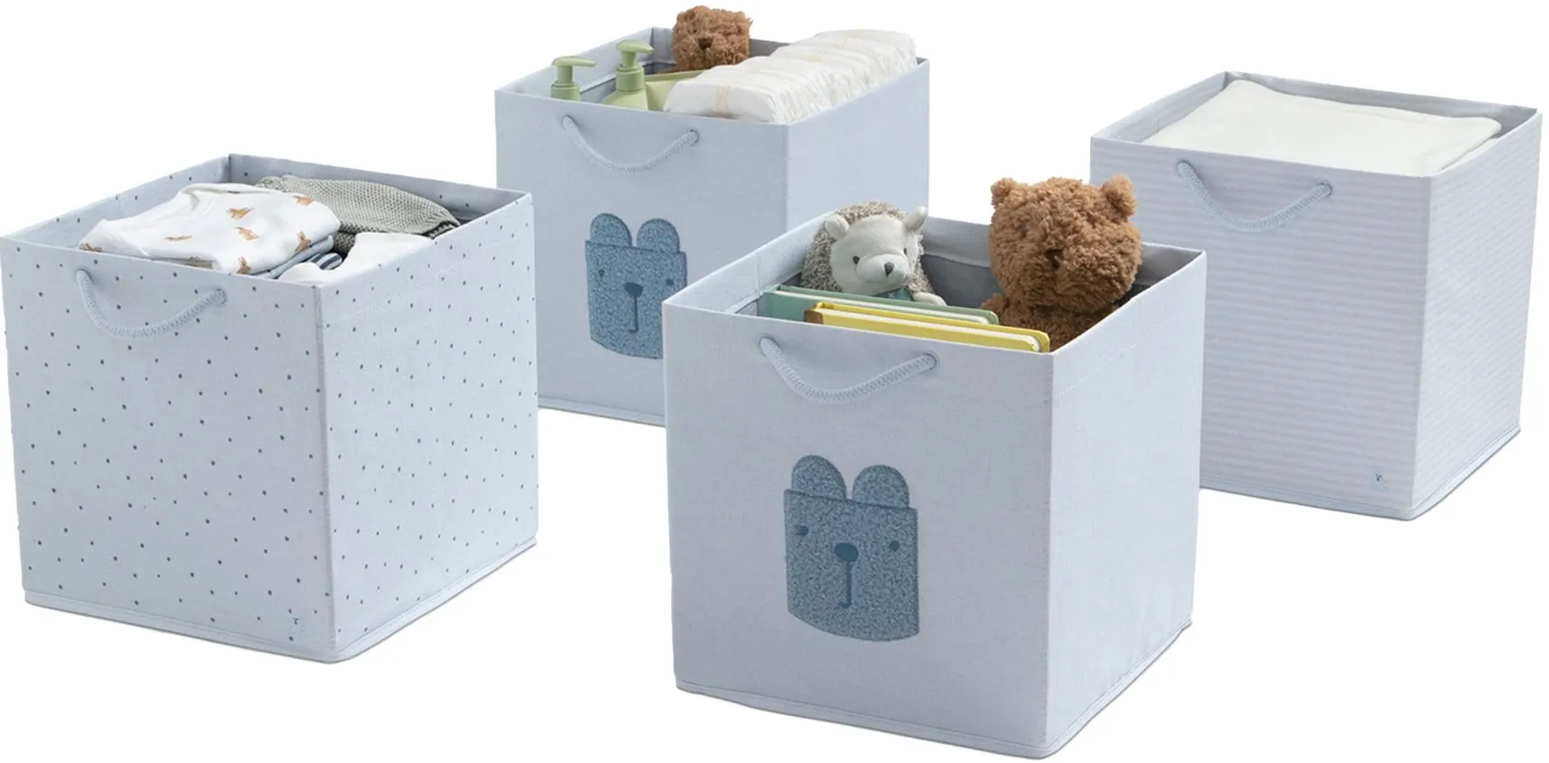 BabyGap 4-Pack Storage Bins with Handles by Delta Children in Blue by Delta Children