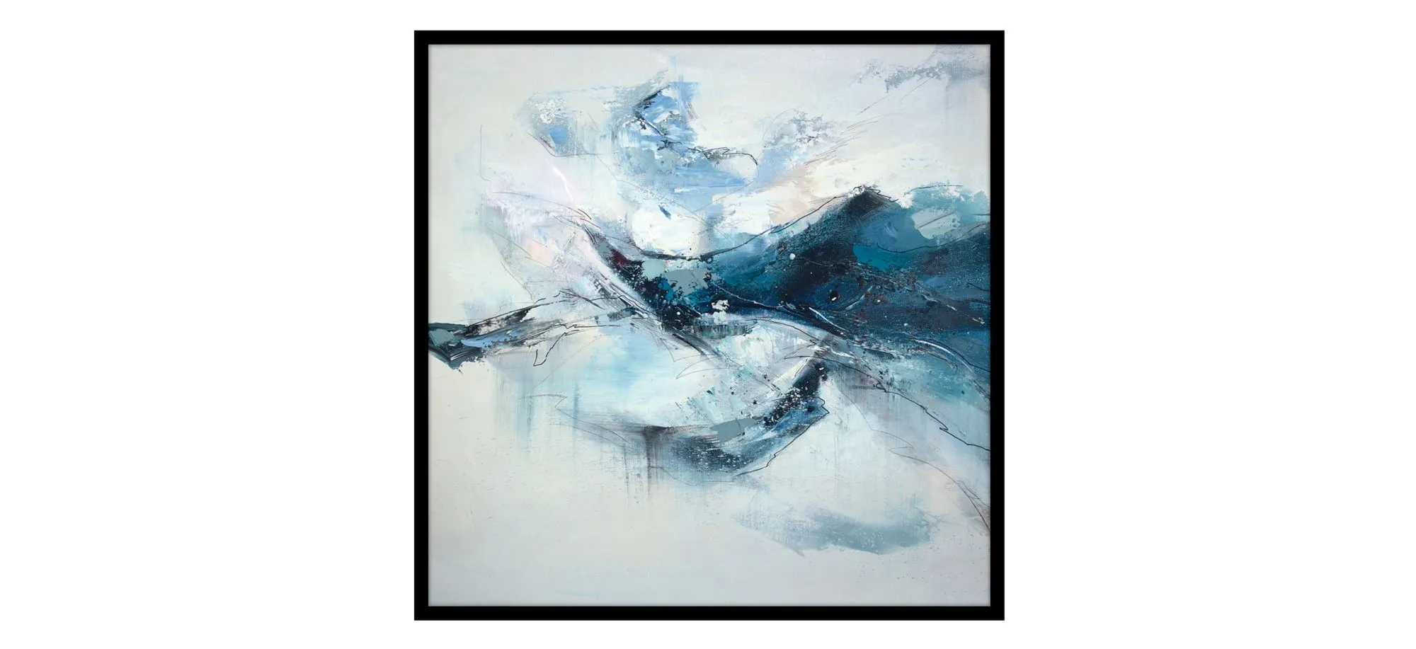 In the Air 1 Wall Art in Blue, White, Black by Bellanest