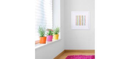 Colorful Lines Vertical Wall Art in Multicolor, Blue, Green, Pink Yellow, Red by Propac Images