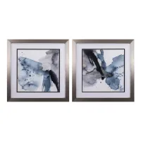 Winter Current A Wall Art in Blue, Navy, White, Silver by Propac Images