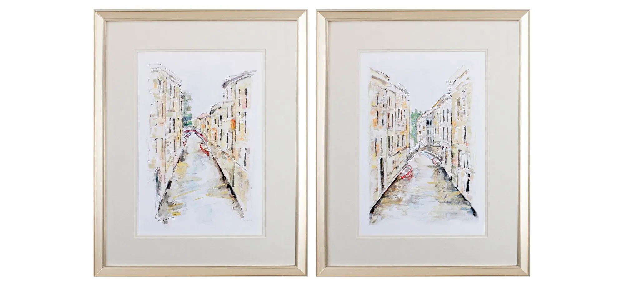 Venice Memories Wall Art S/2 in Yellow, Green, Orange, Blue, Gray, Neutral by Propac Images