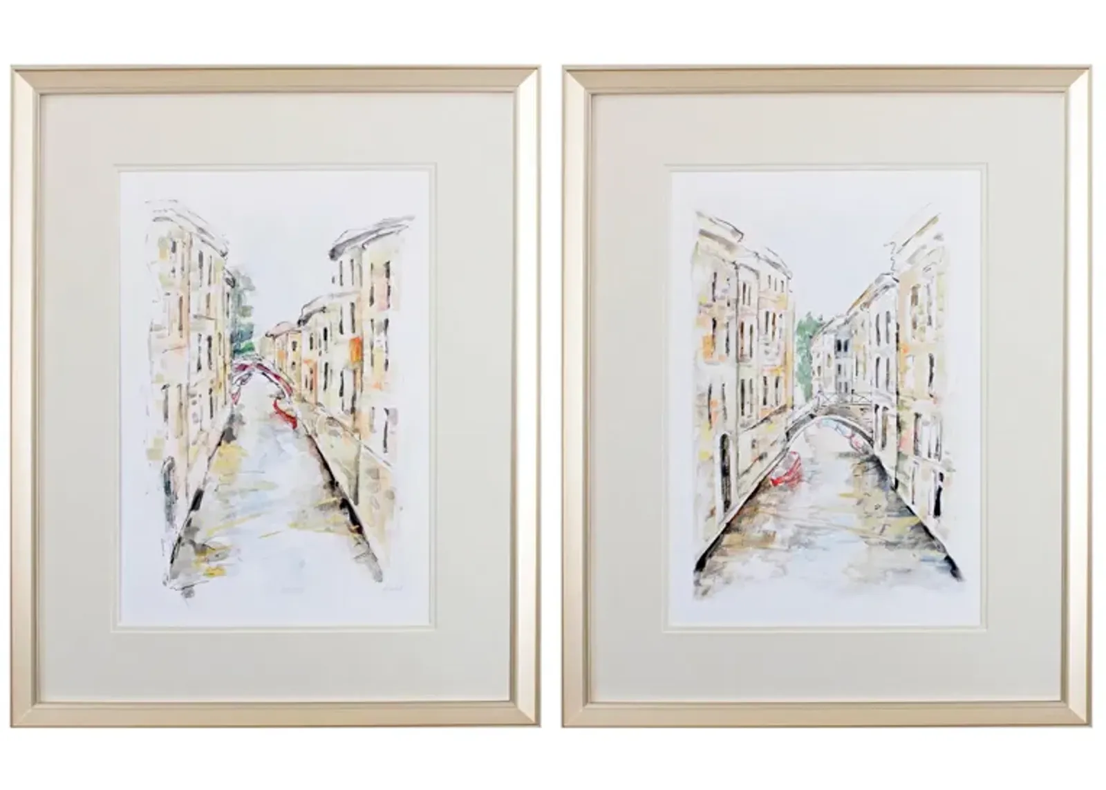 Venice Memories Wall Art S/2 in Yellow, Green, Orange, Blue, Gray, Neutral by Propac Images