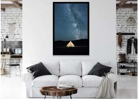 Remote Accomodations Wall Art in Black;Blue by Bellanest