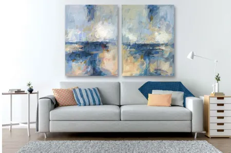 Abstract Shore 1 Wall Art in Blue;Orange;Natural by Bellanest