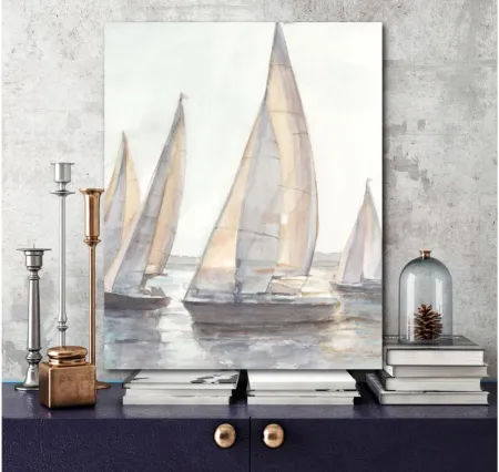 Plein Air Sailboats I Gallery Wrapped Canvas in Multi by Courtside Market