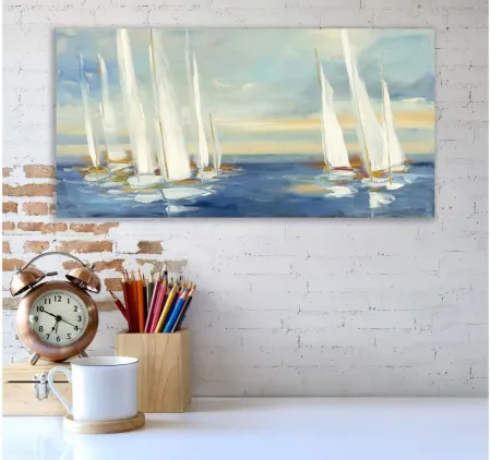 Summer Regatta Sunset Gallery Wrapped Canvas in Multi by Courtside Market