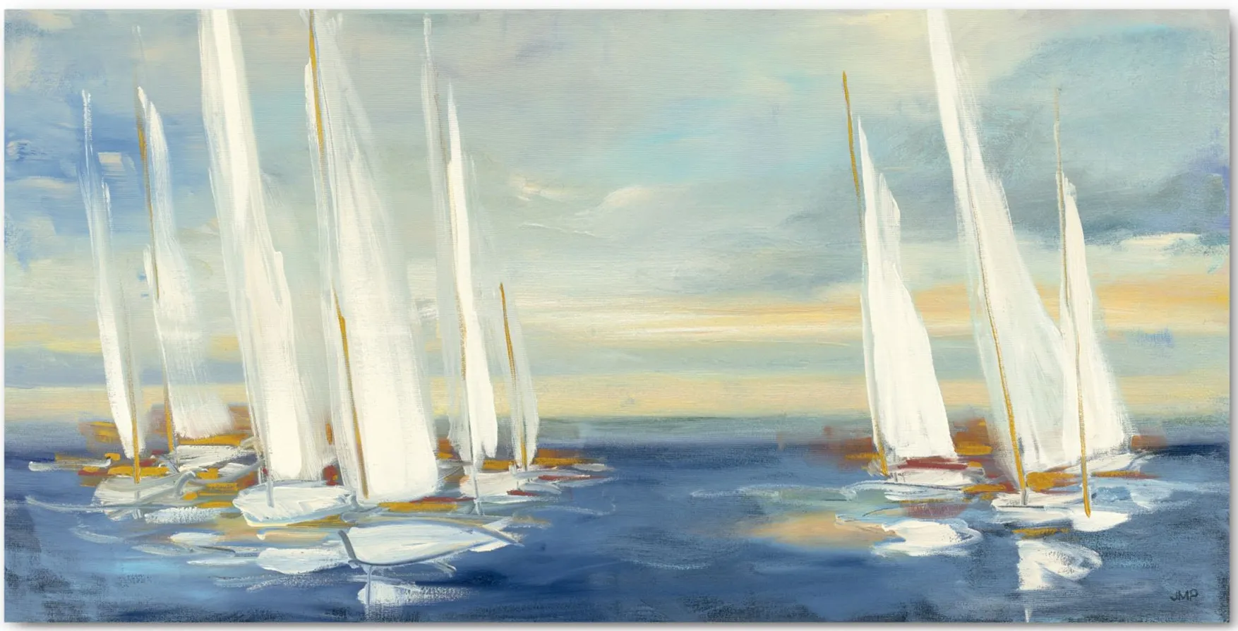Summer Regatta Sunset Gallery Wrapped Canvas in Multi by Courtside Market