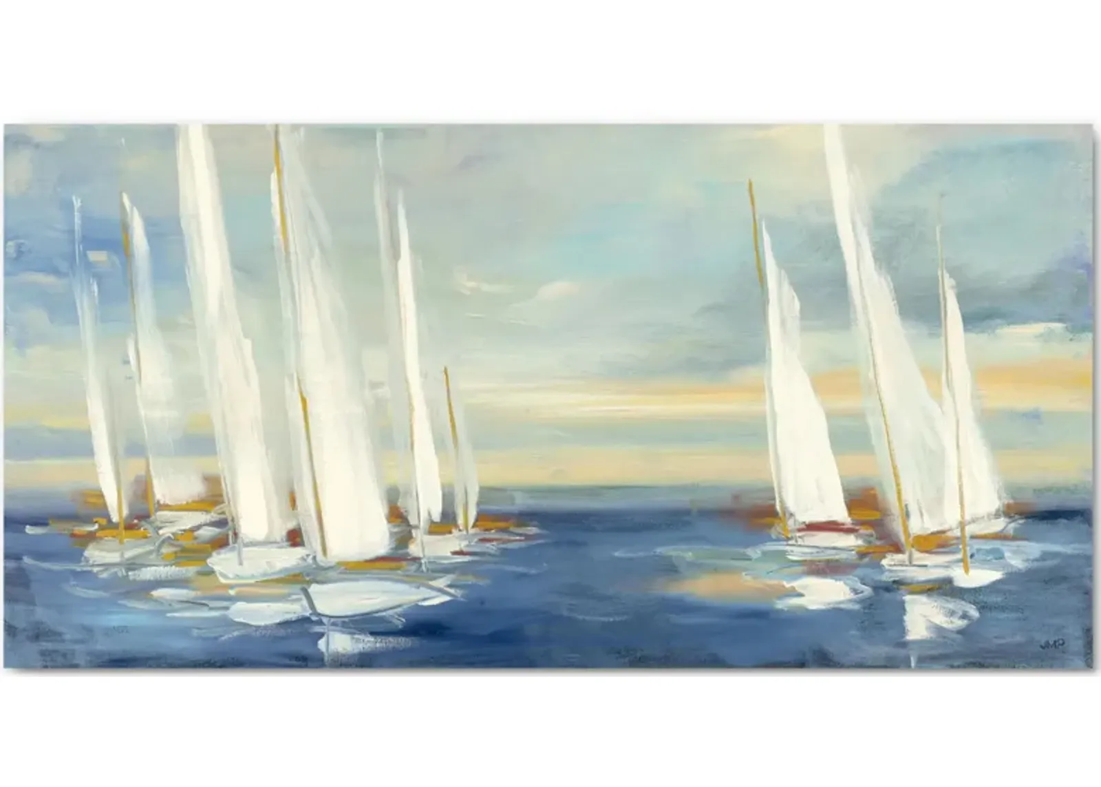 Summer Regatta Sunset Gallery Wrapped Canvas in Multi by Courtside Market