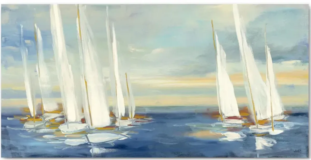 Summer Regatta Sunset Gallery Wrapped Canvas in Multi by Courtside Market