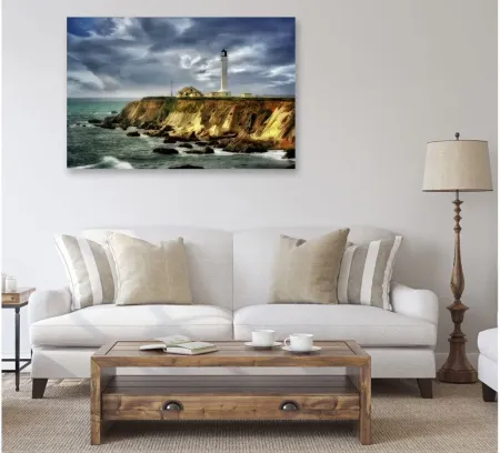 Coastline Lighthouse Gallery Wrapped Canvas in Multi by Courtside Market
