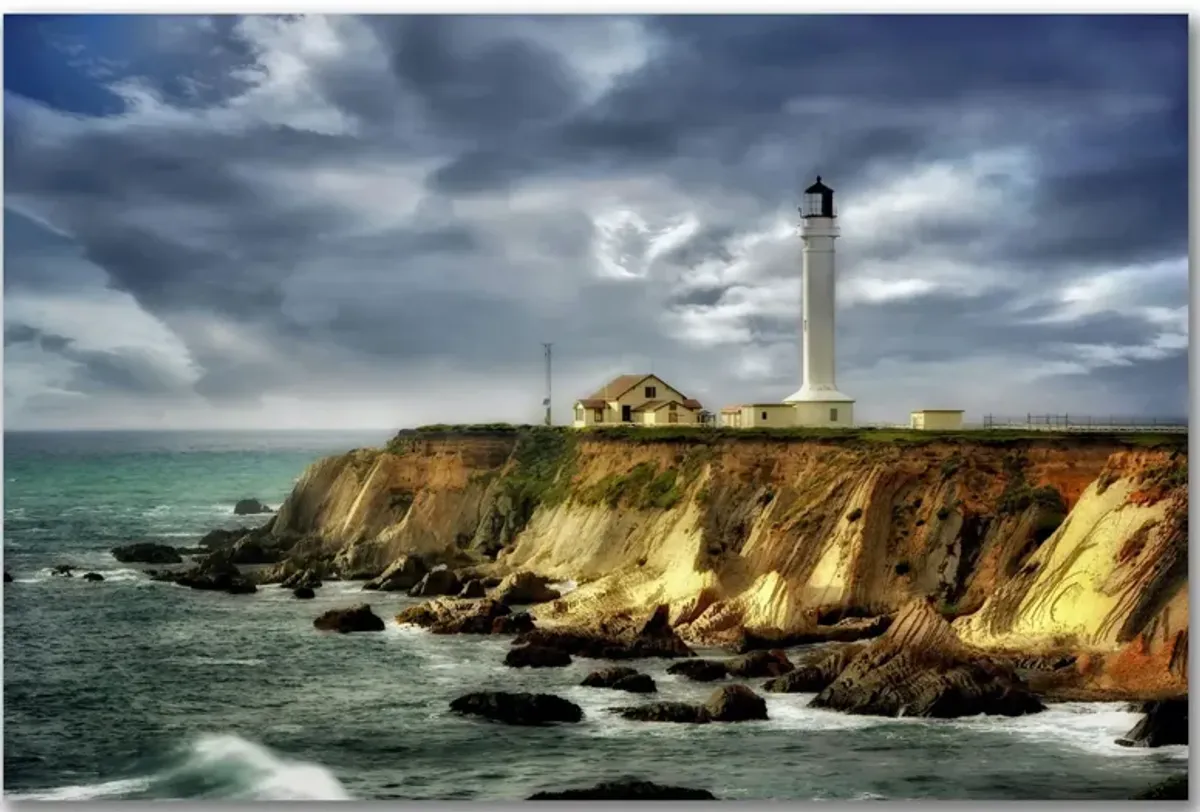 Coastline Lighthouse Gallery Wrapped Canvas in Multi by Courtside Market