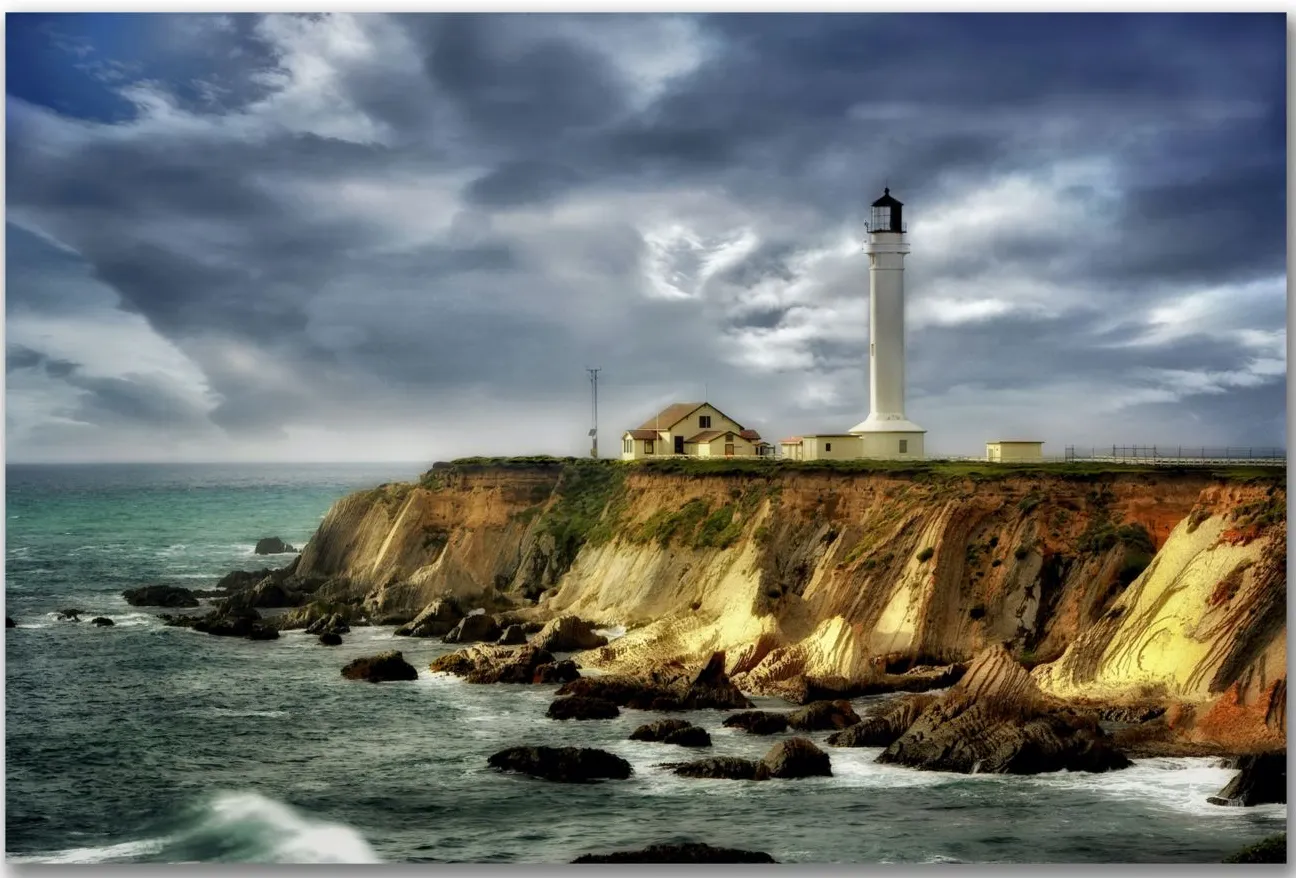 Coastline Lighthouse Gallery Wrapped Canvas in Multi by Courtside Market