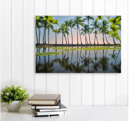 Palm Tree Reflections Gallery Wrapped Canvas in Multi by Courtside Market