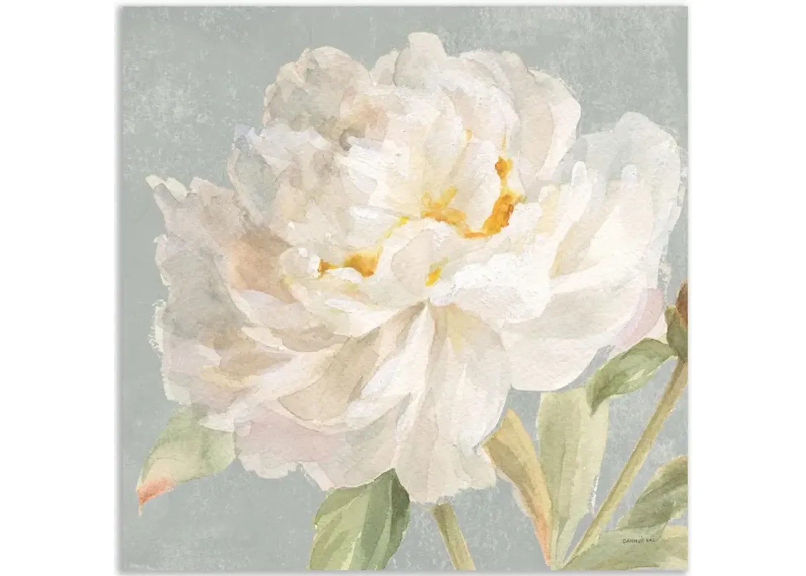 Garden Peony Neutral Crop Gallery Wrapped Canvas in Multi by Courtside Market