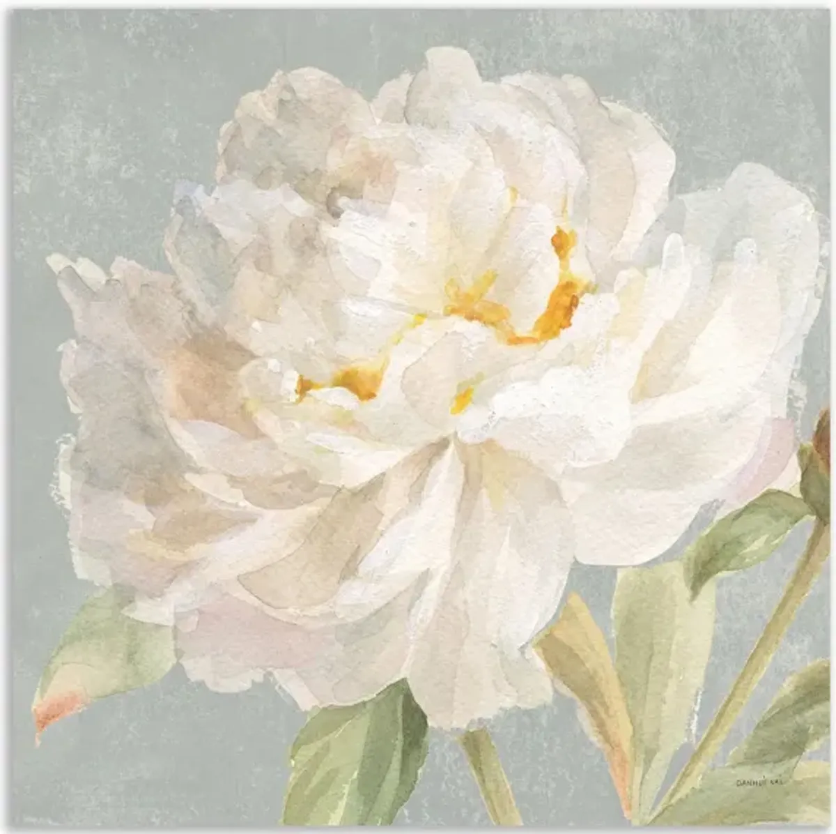 Garden Peony Neutral Crop Gallery Wrapped Canvas in Multi by Courtside Market