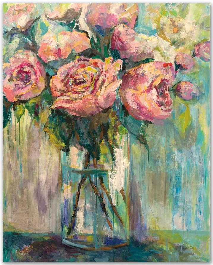 Peony Play Gallery Wrapped Canvas in Multi by Courtside Market