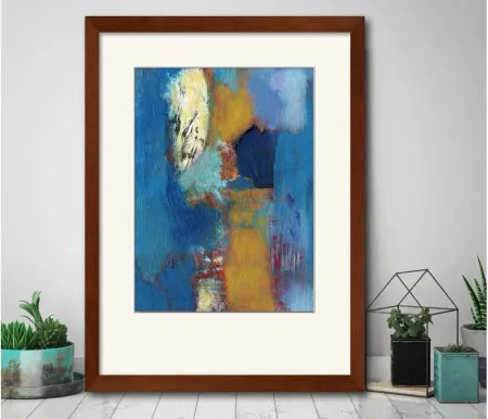 Abstract Blue And Tan Framed Art in Multi by Courtside Market