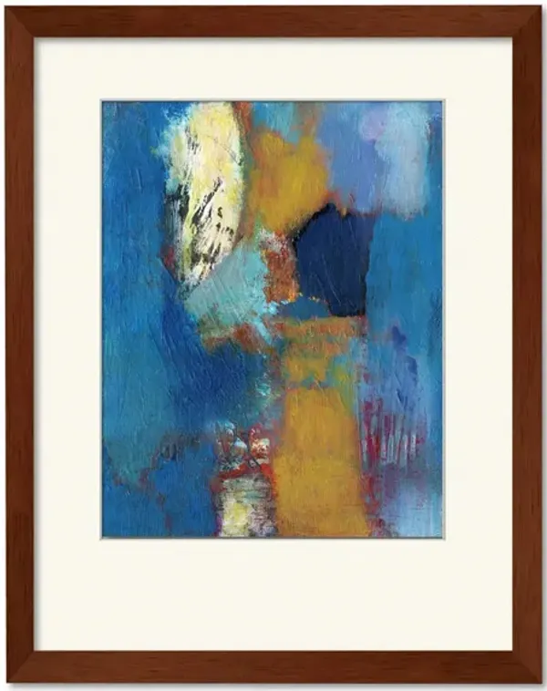 Abstract Blue And Tan Framed Art