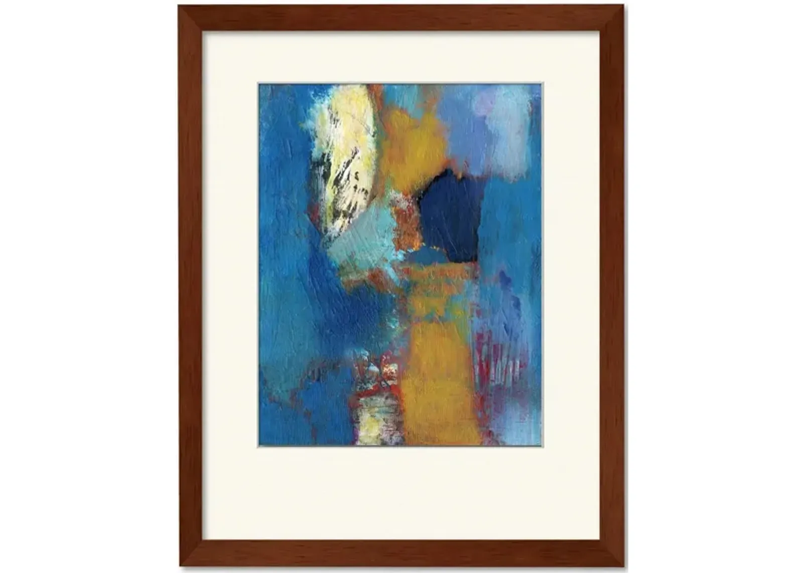 Abstract Blue And Tan Framed Art in Multi by Courtside Market