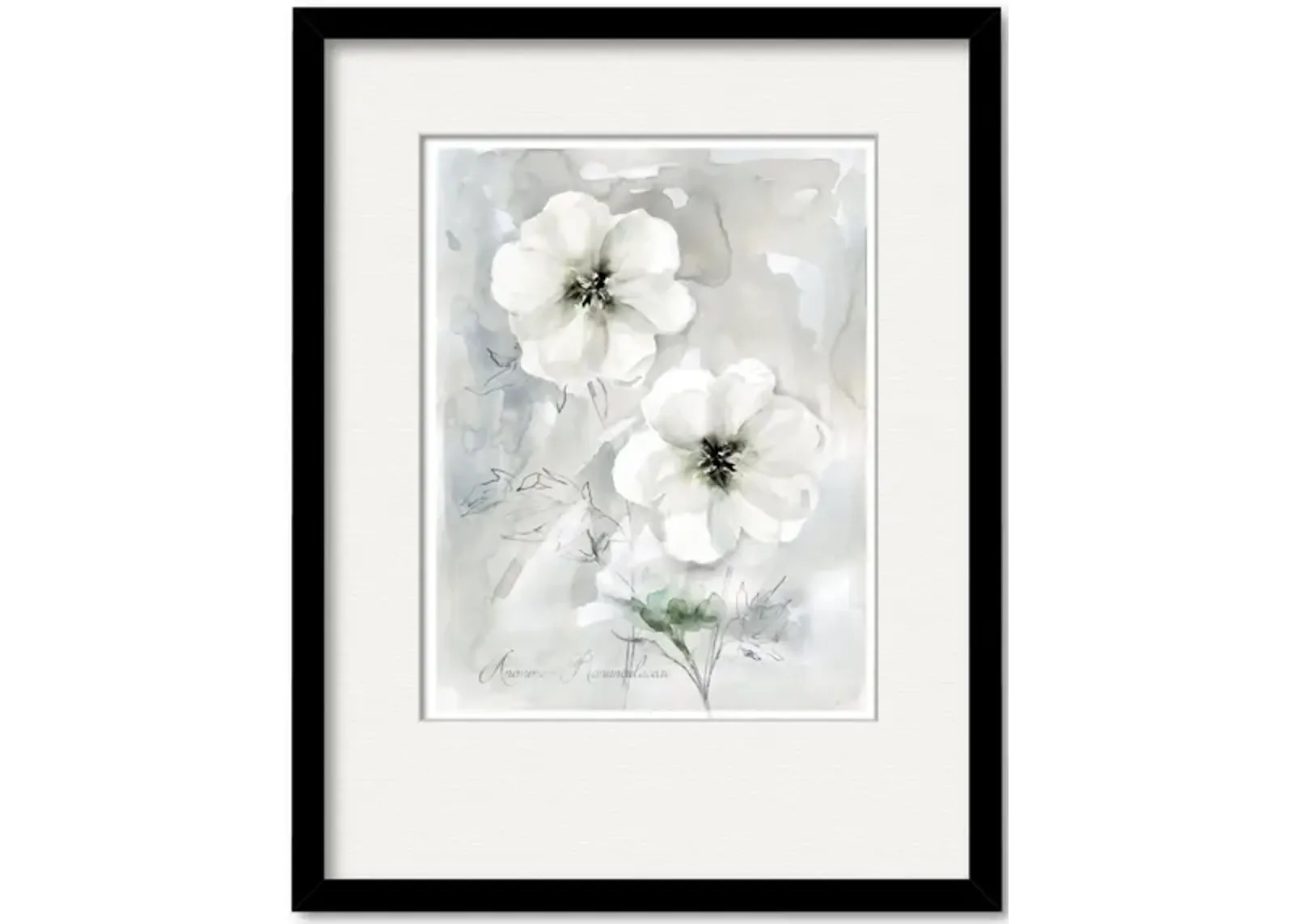 White Anemone II Framed Art in Multi by Courtside Market