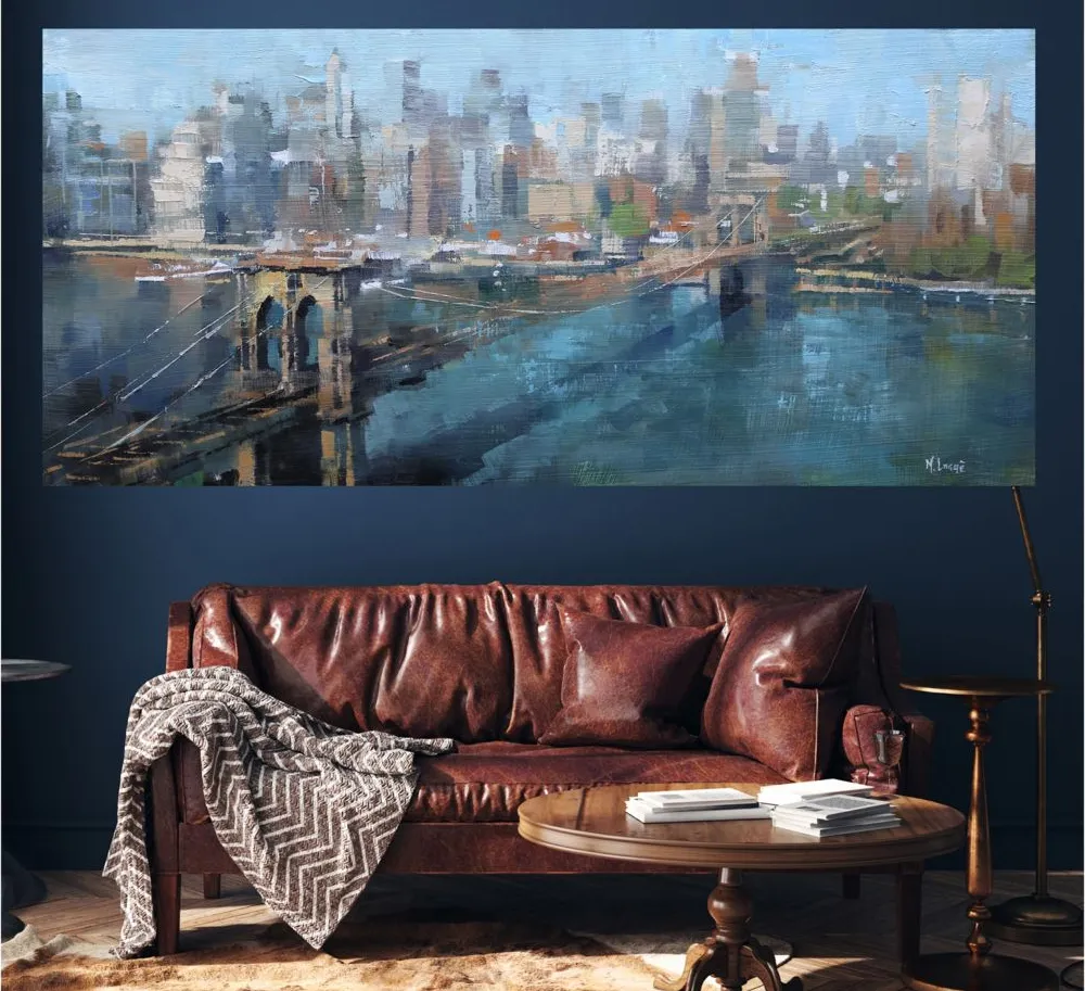 Brooklyn Bridge Wall Mural in Multi by Courtside Market