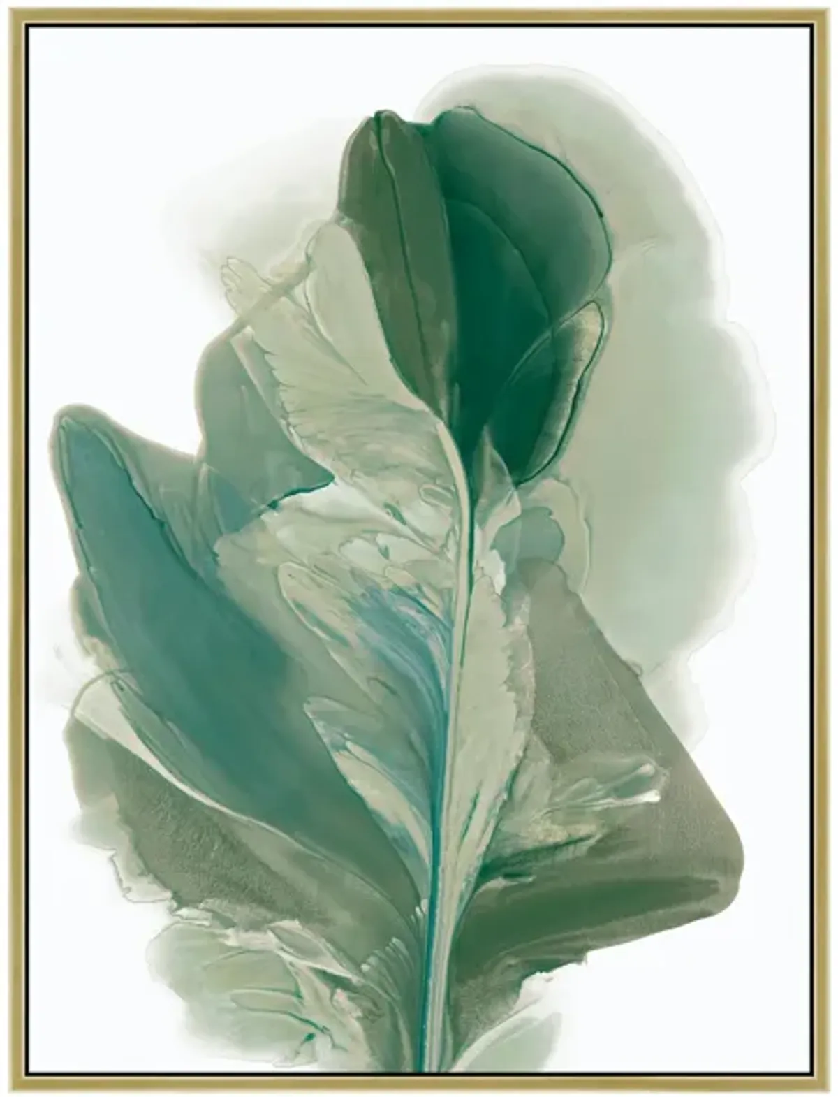 Botanical Flair in Green 2 Wall Art in Green/Gold by Bellanest