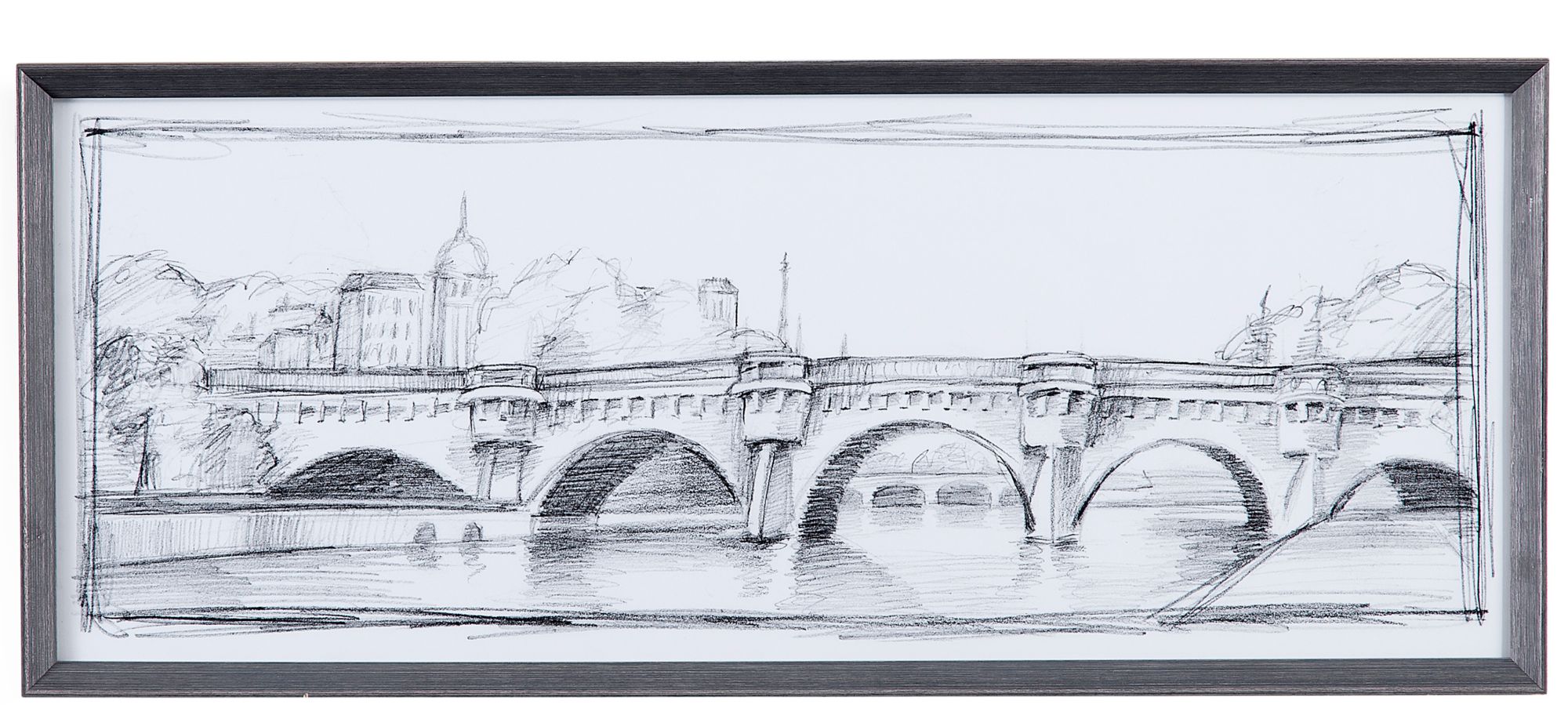 Pont Neuf Wall Art in Brushed Silver by Bassett Mirror Co.