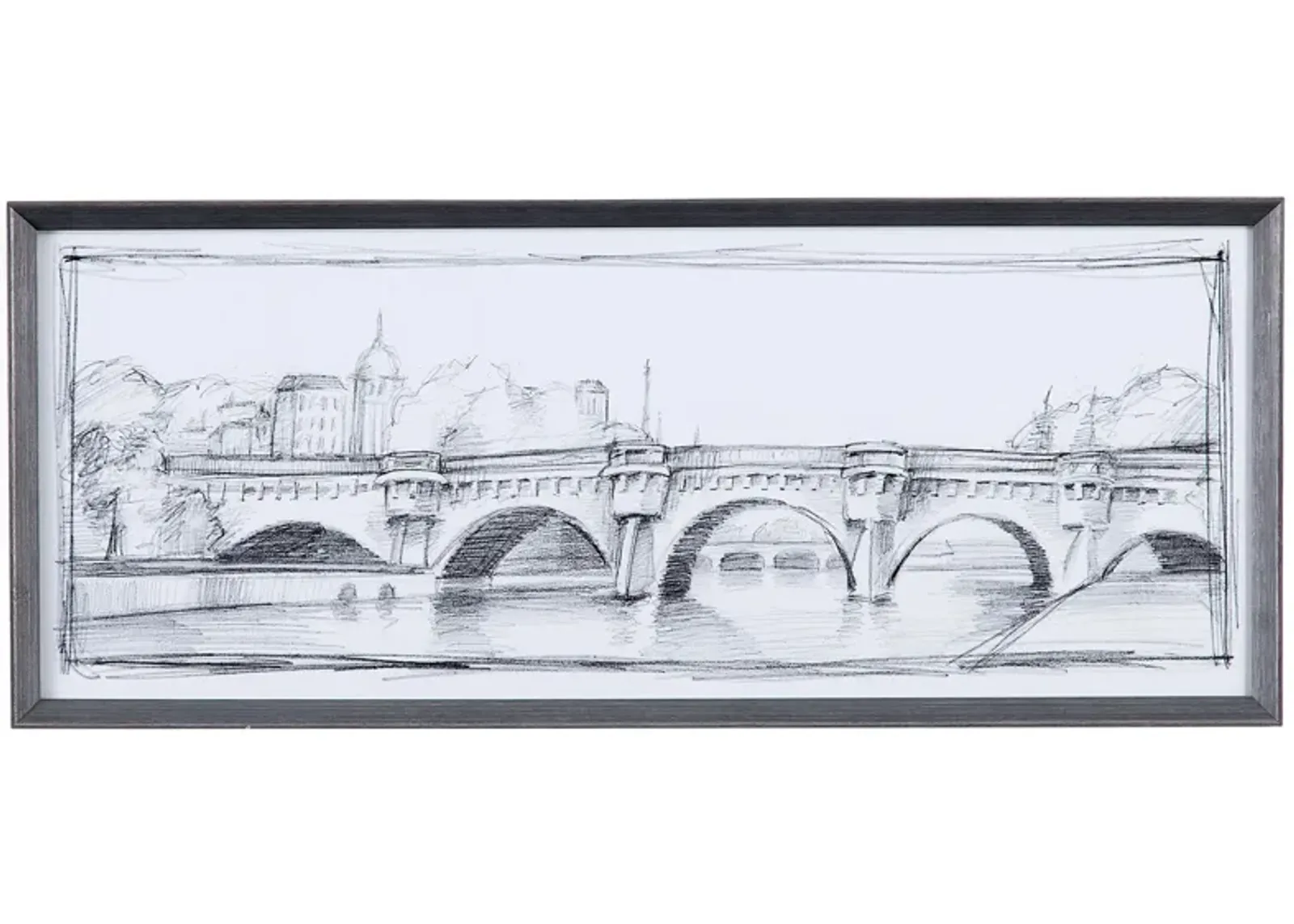 Pont Neuf Wall Art in Brushed Silver by Bassett Mirror Co.