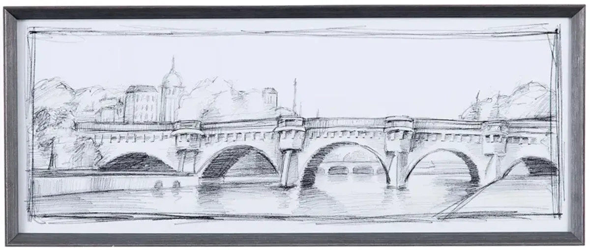 Pont Neuf Wall Art in Brushed Silver by Bassett Mirror Co.