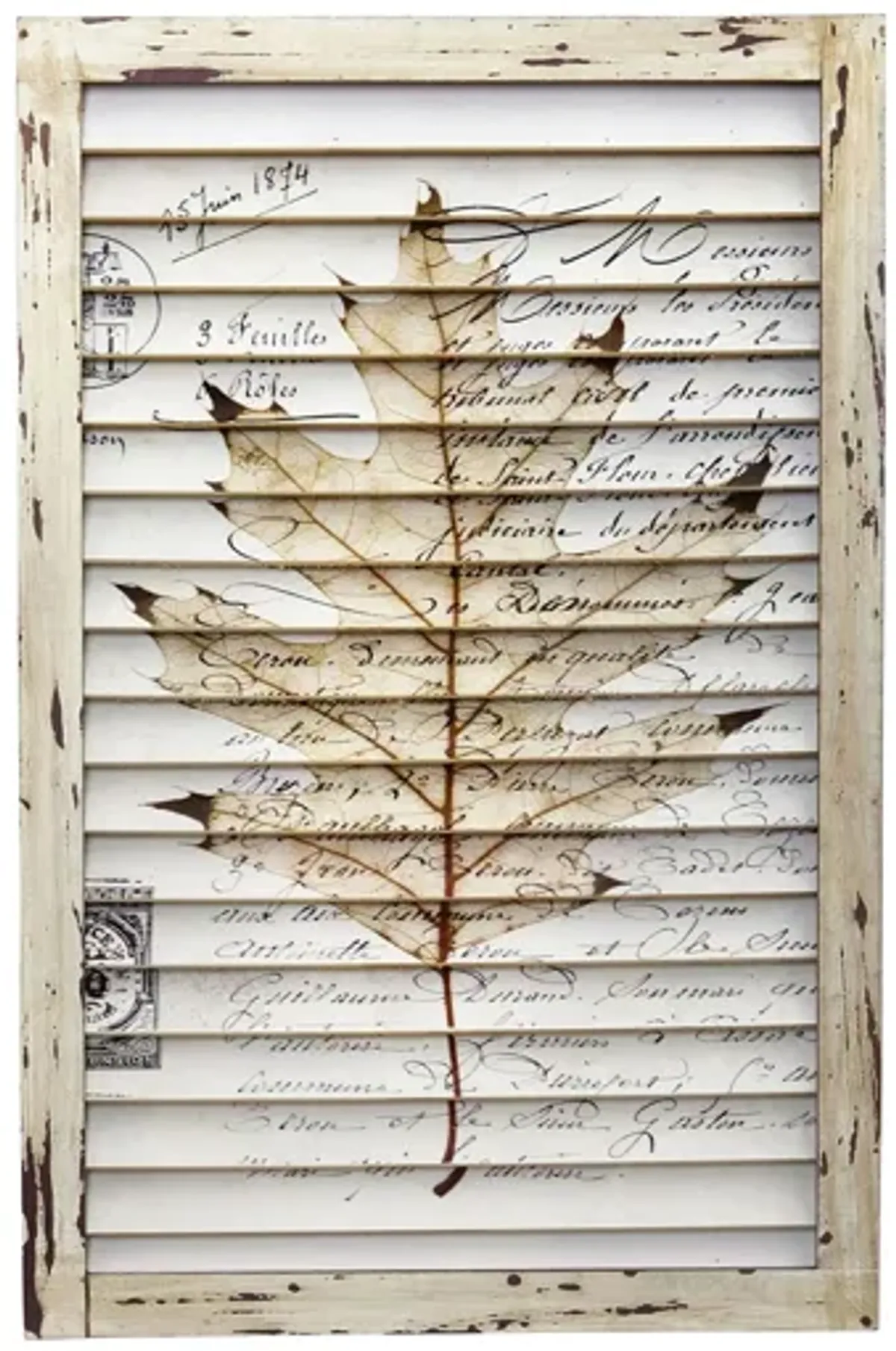 Maple Leaf Window Shutter Wall Decor