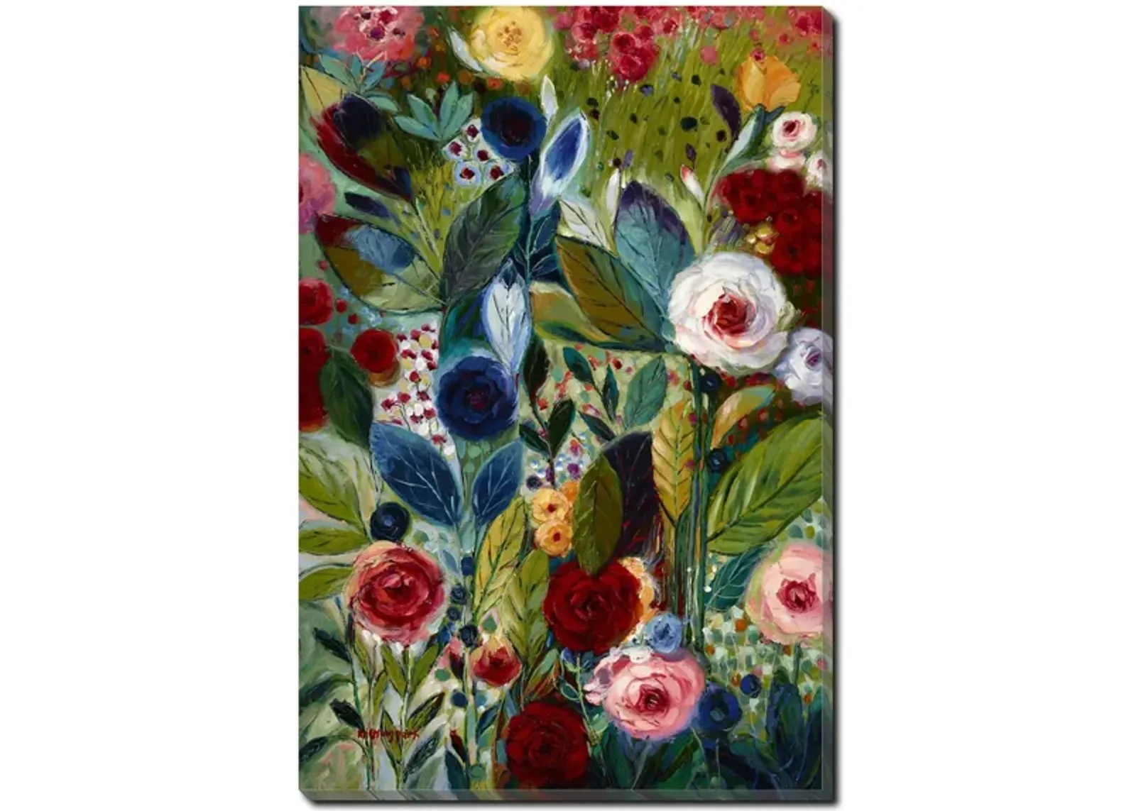 Lush Floral Wall Art in Green;Blue by Bellanest