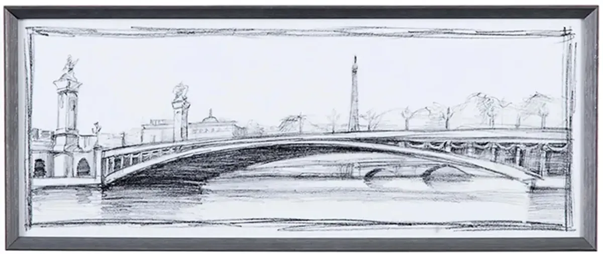 Pont Alexandre III Wall Art in Brushed Silver by Bassett Mirror Co.